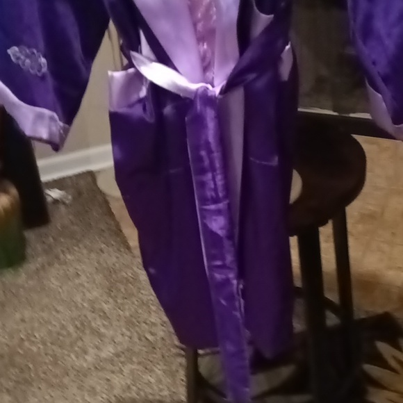 FINAL PRICE Silver Dragon lavender/purple reversible l/s robe w dragons L/XL/FS - Picture 7 of 11